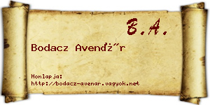 Bodacz Avenár névjegykártya